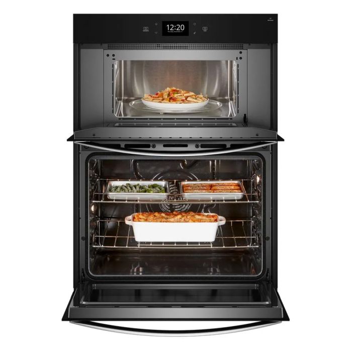 Fours combinés Whirlpool WOEC7030PV en Inox Noir   largeur 30