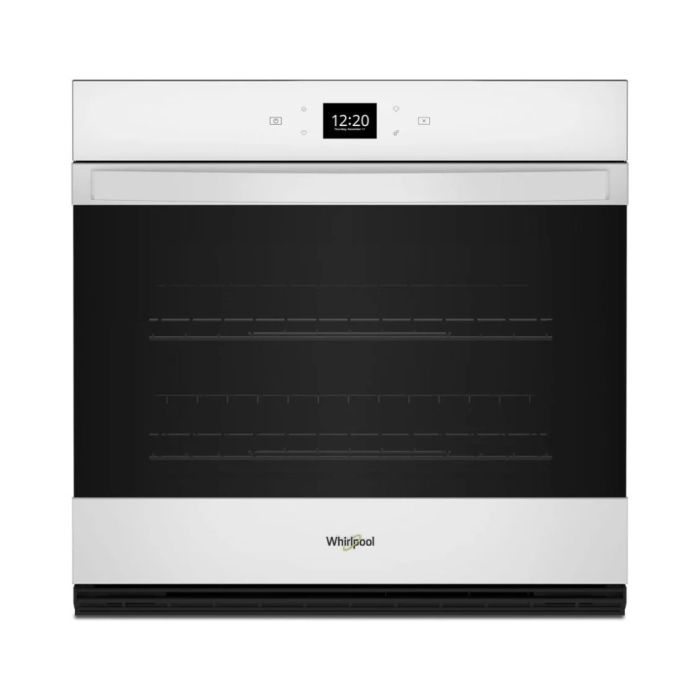 Wall oven  Whirlpool WOES5027LW White   Capacity  4.3 cubic feet   Built-in Width 27 inches