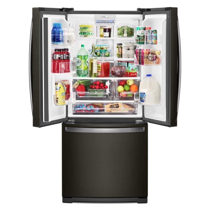 Refrigerator Whirlpool WRF560SMHV Black Stainless   Capacity 19.68 cubic feet French Door   width 30 inches