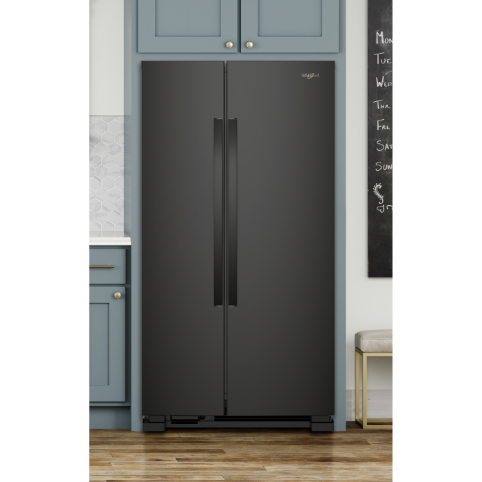 Refrigerator Whirlpool WRS315SNHB Black  Capacity 25.1 cubic feet Side by Side   width 36 inches