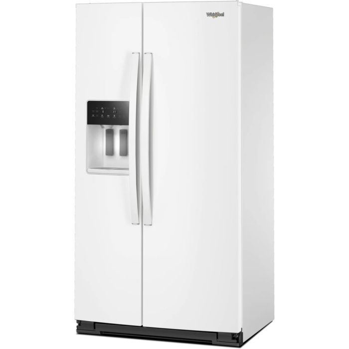 Refrigérateur Whirlpool WRSC5536RW Blanc Côte à côte largeur 36 pouces Capacité 20.85 pieds cubes