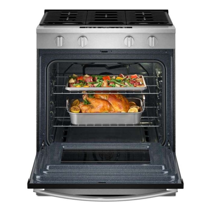 Cuisinière 30 Po. Gaz Whirlpool WSGS4530TZ  Inox 4 bruleurs     Capacité 5 pieds cubes   largeur 30 pouces