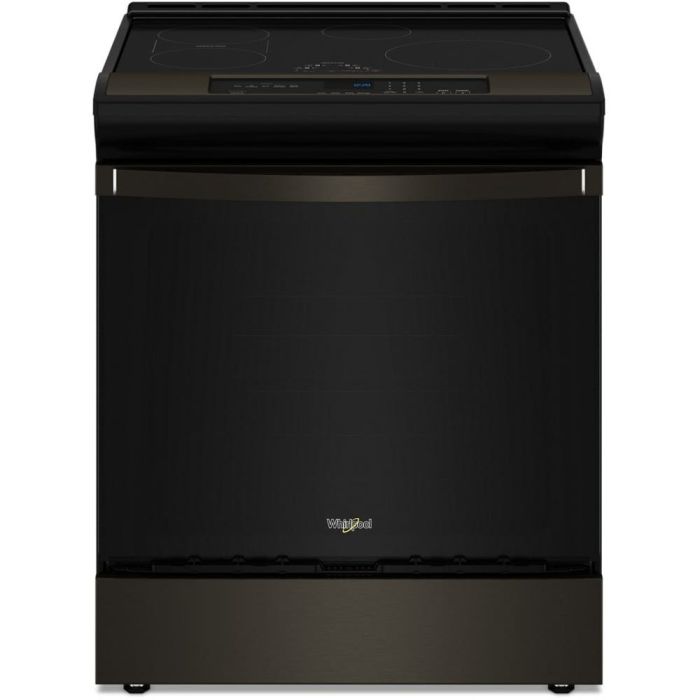 Cuisinière 30 Po. Induction Whirlpool WSIS5030RV  Noir 4 bruleurs     Capacité 6.4 pieds cubes 3600W Watts  largeur 30 pouces