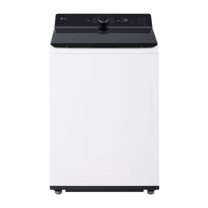 Laveuse LG Chargement vertical WT8400CW 6.3 pi. cu.   Capacité 6.3 pieds cubes  8 cycles   Autoportant   cuve Acier Inoxydable