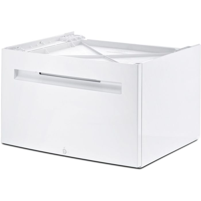 Dryer Pedestal with Pull-Out Bosch WTZPW40D in White showcased by Corbeil Appliances