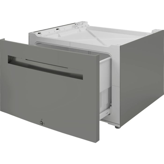 Dryer Pedestal with Pull-Out Bosch WTZPW4XD in Silver showcased by Corbeil Appliances
