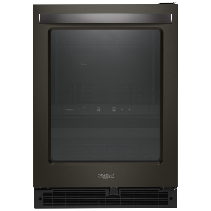 Centre de breuvage Autoportant 12 bouteilles, 24 po. Whirlpool WUB50X24HV  Inox Noir    12 bouteilles  largeur 24 pouces présenté par Corbeil
