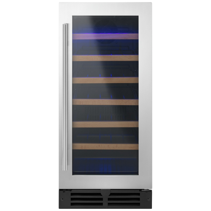 Cellier Autoportant 34 bouteilles, 15 po. Whirlpool WUW35X15DS  Inox    34 bouteilles  largeur 15 pouces présenté par Corbeil