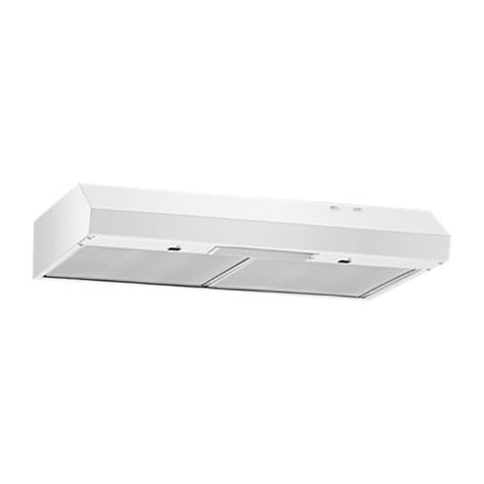 Hotte Sous armoires 30 Po. 270 Pieds cubes par minute Whirlpool WVU17UC0JW Blanc Installation Montage mural  270 pieds cubes par minute