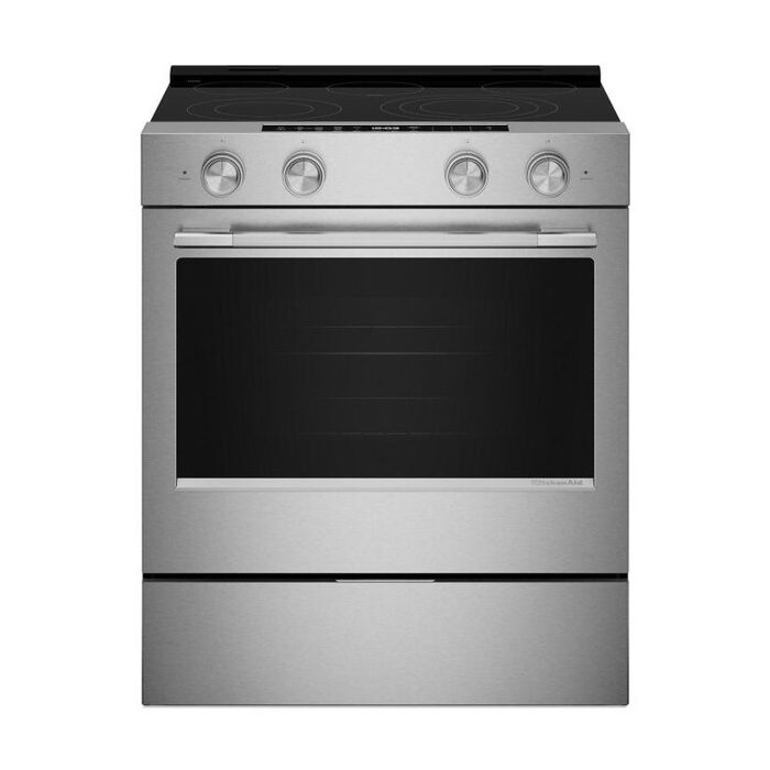 30 In. Range KitchenAid YKSES330SPS  Stainless  5 Burners     Capacity 5.3 cubic feet  3400W Watts  Width 30 inches