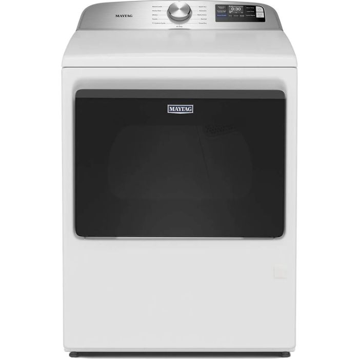 Dryer Maytag YMED6205RW 7.4 cu. ft. in White  Capacity 7.4 cubic feet Cycles 11   Freestanding  Drying system Ventilated