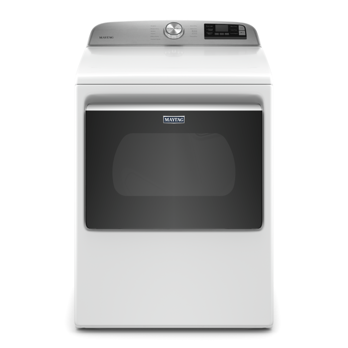 Sécheuse Maytag YMED6230HW 7.4 pi. cu.   Capacité  7.4 pieds cubes  Cycles 11   Autoportant   Système de séchage Ventilé