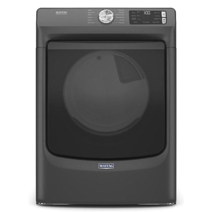 Dryer Maytag YMED6630MBK 7.3 cu. ft. in Black  Capacity 7.3 cubic feet Cycles 12   Stackable  Drying system Ventilated