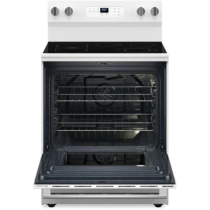 30 In. Ceramic Glass Range Maytag YMFES6030RW  White  5 Burners     Capacity 5.3 cubic feet  2400W Watts  Width 30 inches