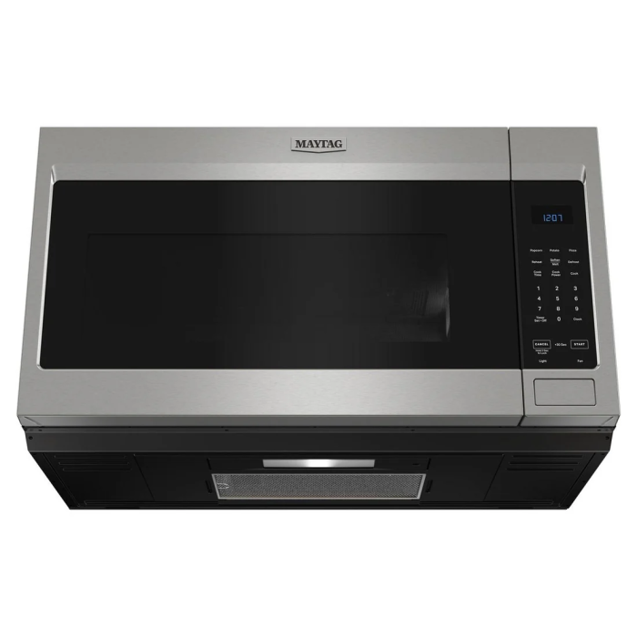 Micro-onde à hotte intégrée 1800 W 1.7 pi. cu. Maytag YMMMS4230PZ  Inox Capacité 1.7 pied cubic  puissance 1800 watt  Hotte sous cabinet