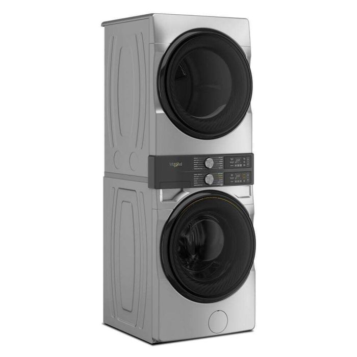 Centre de lavage et de séchage argenté de 27 pouces Whirlpool YWEF5727TR Capacité 4.5 pieds cubes  cycle nettoyage Washer - 12 / Dryer - 12    système séchage Ventilé  largeur 27 pouces