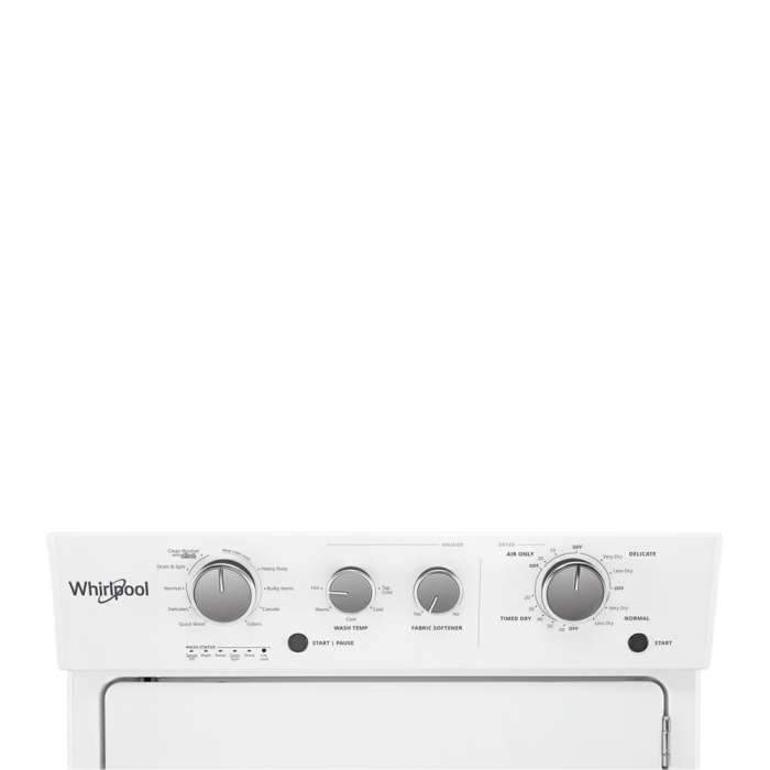 Laundry center Whirlpool, Heat ventilated Dryer, YWET4027HW   9 washing cycles   Heat ventilated drying system width 28 inches