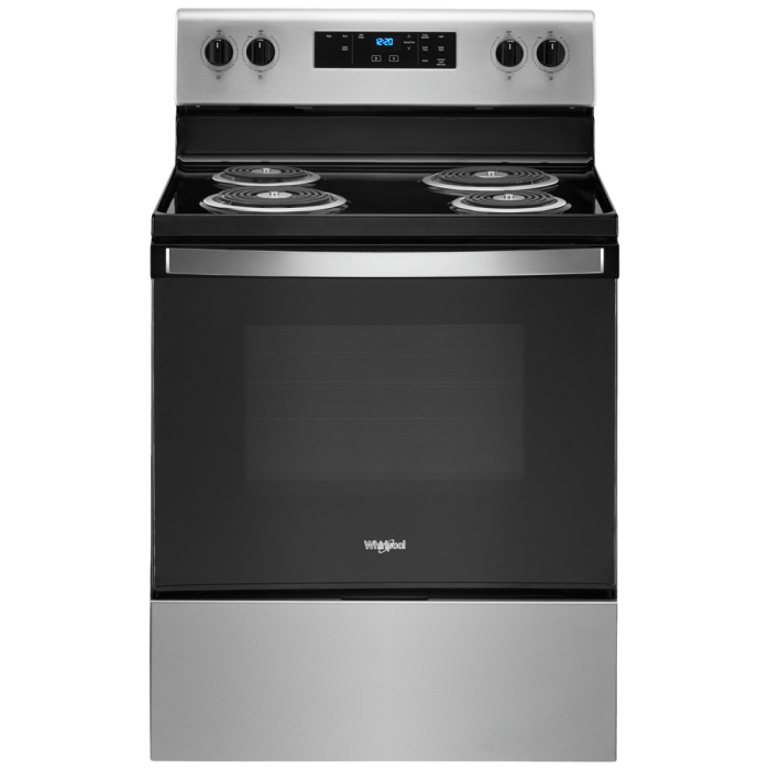 Cuisinière 30 Po. Spirale Whirlpool YWFC315S0JS  Inox 4 bruleurs     Capacité 4.8 pieds cubes 2400 Watts  largeur 30 pouces