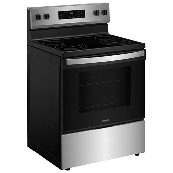 Cuisinière 30 Po. Vitrocéramique Whirlpool YWFES3530RS  Inox 4 bruleurs     Capacité 5.3 pieds cubes 2400W Watts  largeur 30 pouces