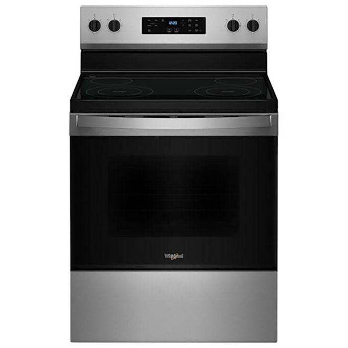 30 In. Ceramic Glass Range Whirlpool YWFES3530RS  Stainless  4 Burners     Capacity 5.3 cubic feet  2400W Watts  Width 30 inches