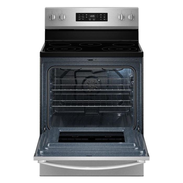 30 In. Ceramic Glass Range Whirlpool YWFES4530SZ  Stainless  5 Burners     Capacity 5.3 cubic feet  2,400 Watts  Width 30 inches