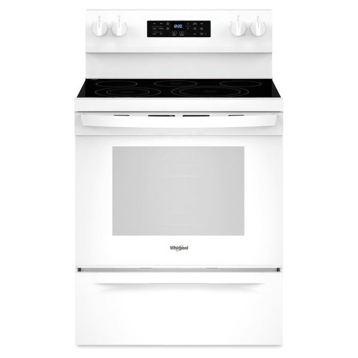 30 In. Ceramic Glass Range Whirlpool YWFES5030RW  White  5 Burners     Capacity 5.3 cubic feet  2400W Watts  Width 30 inches