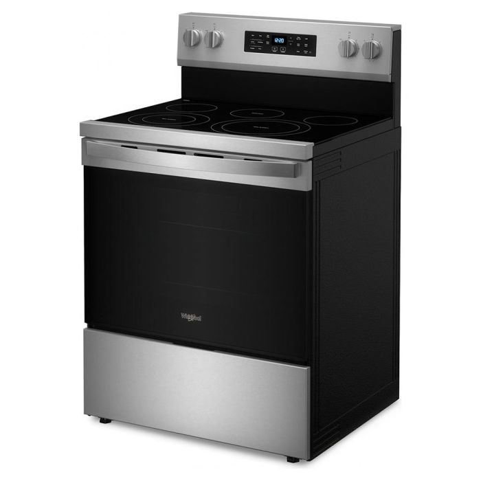 Cuisinière 30 Po. Vitrocéramique Whirlpool YWFES5030RZ  Inox 5 bruleurs     Capacité 5.3 pieds cubes 2400W Watts  largeur 30 pouces
