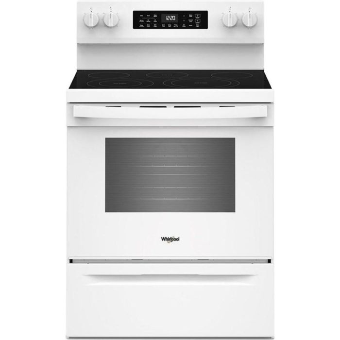 Cuisinière 30 Po. Vitrocéramique Whirlpool YWFES5530SW  Blanc      largeur 30 pouces