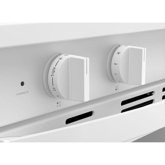 30 In. Ceramic Glass Range Whirlpool YWFES7530RW  White  5 Burners     Capacity 5.3 cubic feet  2400W Watts  Width 30 inches