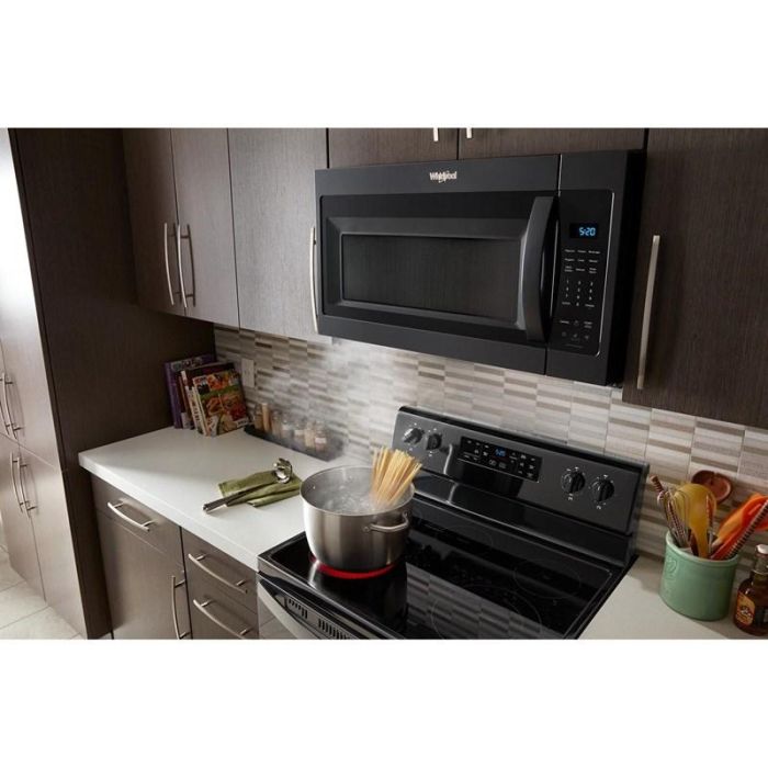 Over the range microwave 1000 W  Whirlpool YWMMS3230SB  Black  power 1000 watt  Over the Range