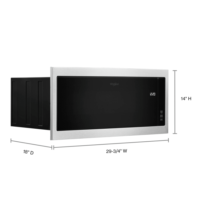 Microwave 900 W 1.1 cu. ft. Whirlpool YWMT50011KS  Stainless Capacity 1.1 cubic feet  power 900 watt  Built-in