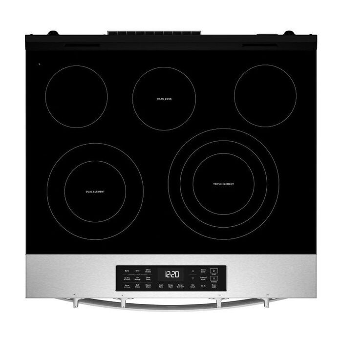 Cuisinière 30 Po. Vitrocéramique Whirlpool YWSES5030SZ  Inox 5 bruleurs     Capacité 5 pieds cubes 2400 W Watts  largeur 30 pouces