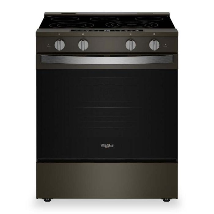 Cuisinière 30 Po. Vitrocéramique Whirlpool YWSES7530RV  Inox Noir 5 bruleurs     Capacité 5.3 pieds cubes 2400 Watts  largeur 30 pouces