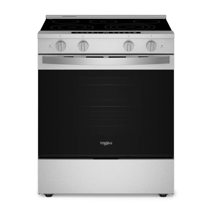 Cuisinière 30 Po. Vitrocéramique Whirlpool YWSES7530RZ  Inox 5 bruleurs     Capacité 5.3 pieds cubes 2 400 W Watts  largeur 30 pouces
