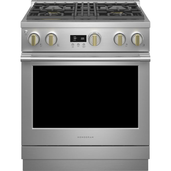 Cuisinière 30 Po. Gaz Monogram ZDP304NTSS  Inox 4 bruleurs     Capacité 5.3 pieds cubes   largeur 30 pouces