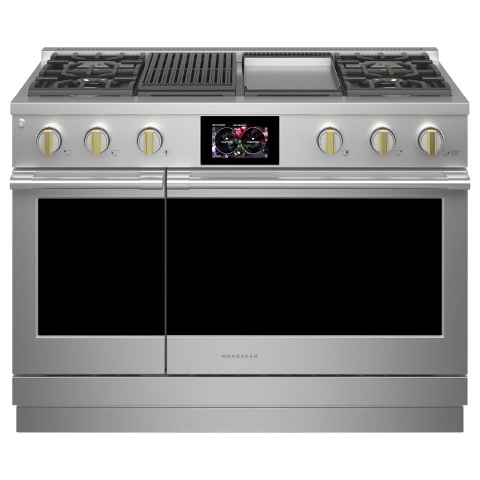 Cuisinière 48 Po. Gaz Monogram ZDP484NGTSS  Inox 4 bruleurs       largeur 48 pouces