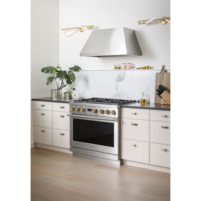 36 In. Gas Range Monogram ZGP364NDTSS  Stainless  4 Burners       Width 36 inches