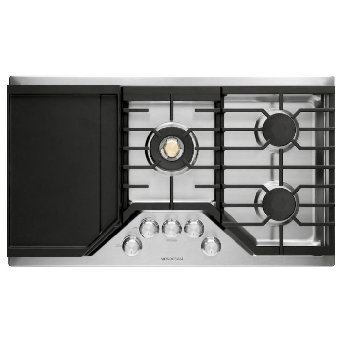 Cooktop Monogram ZGU36RSLSS Gas 5 elements presented by Corbeil
