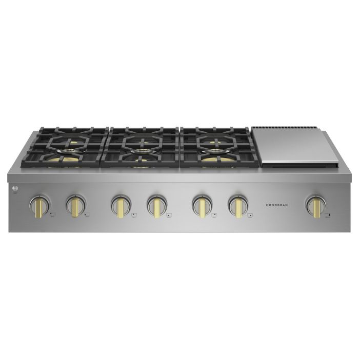 Cooktop Monogram ZGU486NDTSS Gas 6 elements presented by Corbeil