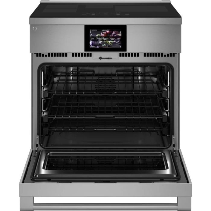30 In. Induction Range Monogram ZHP304ETVSS  Stainless  4 Burners     Capacity 5.3 cubic feet  2700W Watts  Width 30 inches