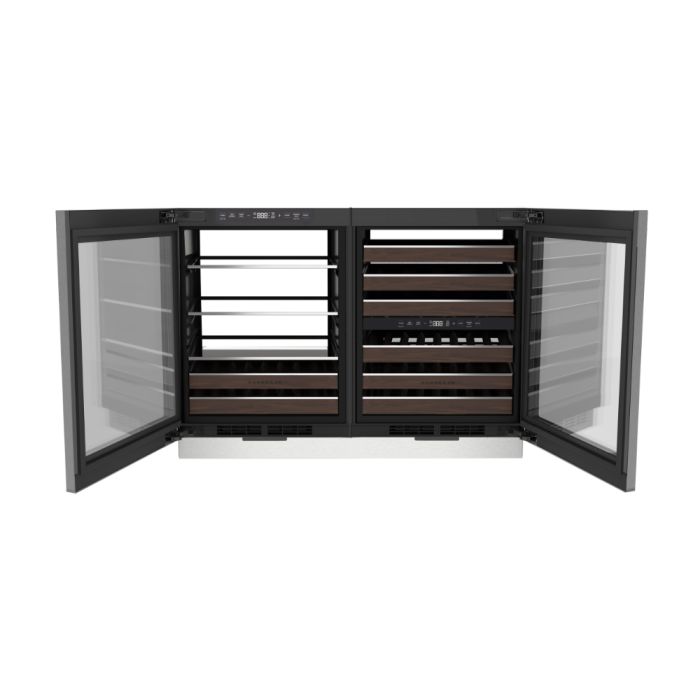 Refrigerator Undercounter Toe Kick Monogram ZKN48W in Stainless showcased by Corbeil Appliances
