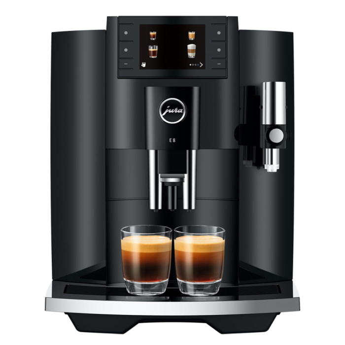 On counter Espresso machine Jura E8 JU15648  Coffee Bean Capacity (oz) 9.9 oz. / 280 g  Tank Capacity (Gal):64 oz / 1.9 l Installation type On counter