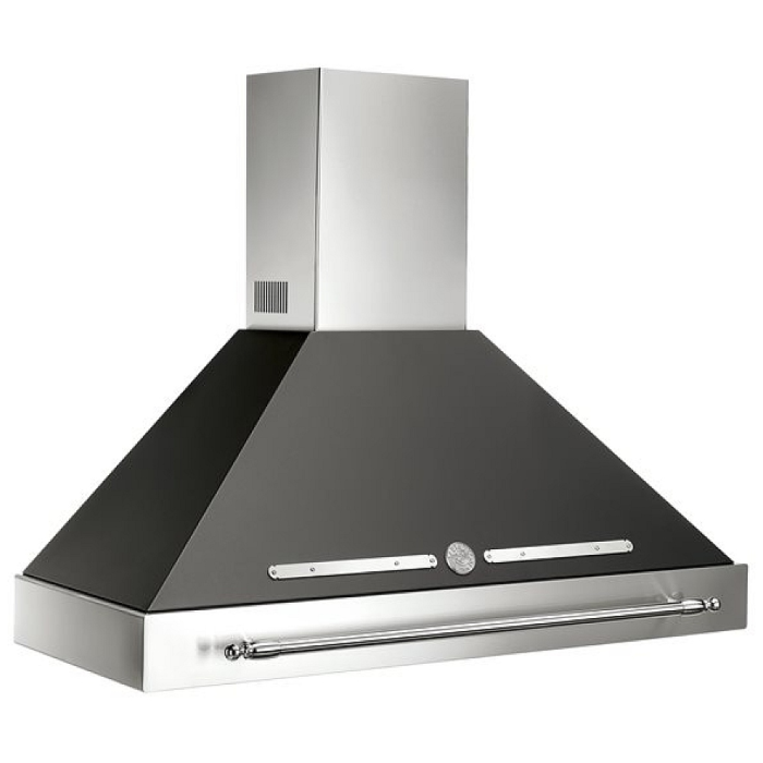 Wall Mount Chimney Range hood, 48 in, 600 CFM, Stainless steel, Bertazzoni K48HERX/14 in Stainless showcased by Corbeil Appliances