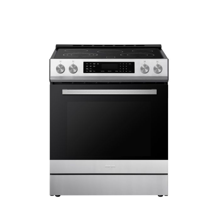 Cuisinière 30 Po. Table de cuisson vitrocéramique lisse AVIVA ACRE304S  Acier inoxydable 5 bruleurs     Capacité 5.6 pieds cubes   largeur 30 pouces