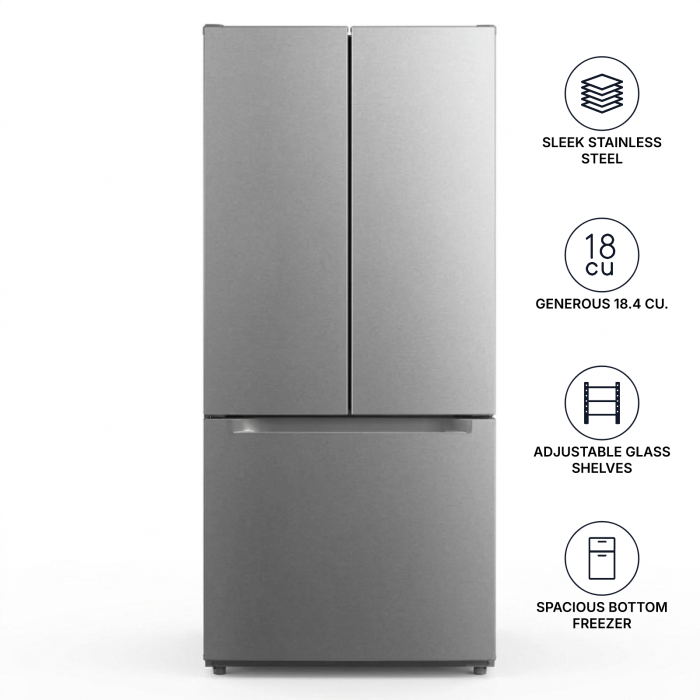 Refrigerator AVIVA ARBM184FSE3 Stainless  Capacity 18.4 cubic feet French Door   width 30 inches