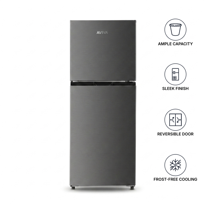 Refrigerator AVIVA ARTM116SB Dark Gray  Capacity 11.6 cubic feet Top Freezer   width 24 inches