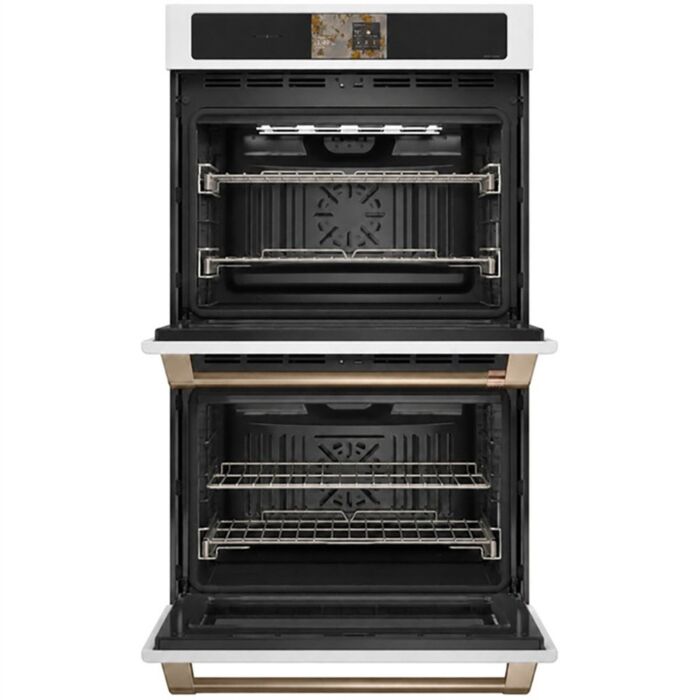 Wall oven  GE Café CTD90DP4ZW2 White   Capacity  5 cubic feet  2850 Watts  Built-in Width 30 inches