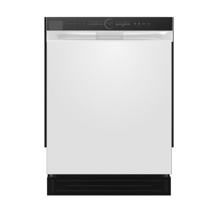 23.63 In. 52 dB Dishwasher Ellipse ELV24WH width 24 inches  52 Decibels  5 cycles  Built-in
