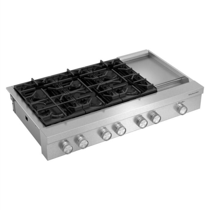Cooktop KitchenAid KCGK948TSS Gas 6 elements presented by Corbeil