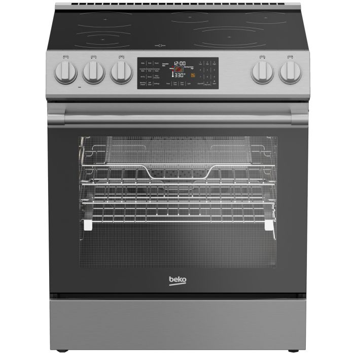 30 In. Ceramic Glass Range Beko SLER30524CSS  Stainless  5 Burners     Capacity 5.2 cubic feet   Width 30 inches